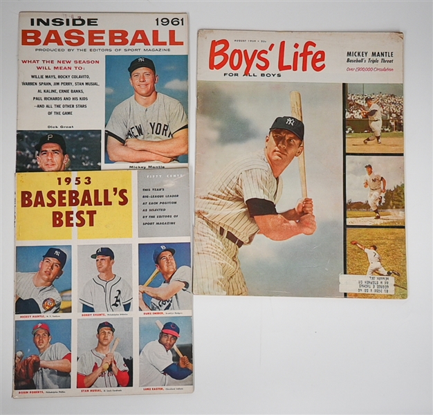 Lot of (8) 1939-1967 Baseball Magazines w. 1950 Thrilling Story of Joe DiMaggio Magazine