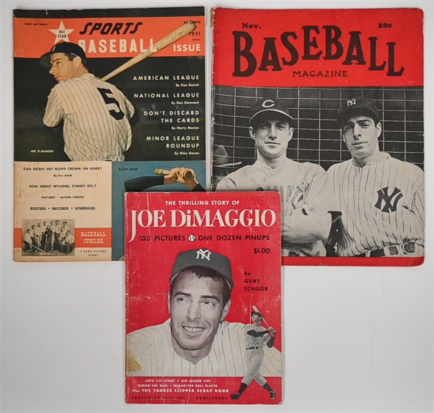 Lot of (8) 1939-1967 Baseball Magazines w. 1950 Thrilling Story of Joe DiMaggio Magazine