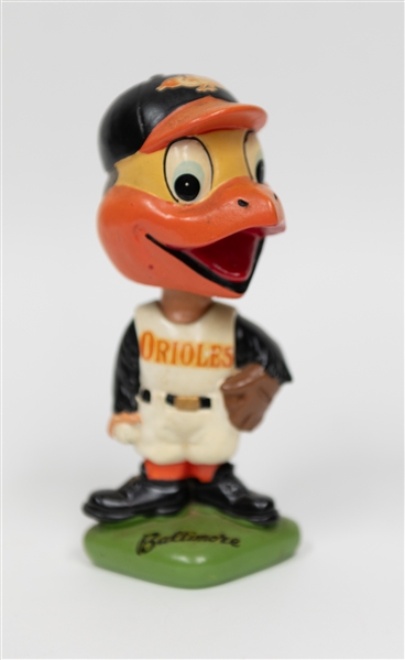 1960s Baltimore Orioles Mascot Bobblehead (Green Base) - Looks Great!