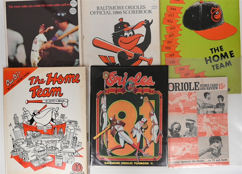 Lot of (26) Mid-1960s to Mid-1980s Baltimore Orioles Yearbooks/Programs/Scorecards & 1969 World Series Program Mets vs. Orioles