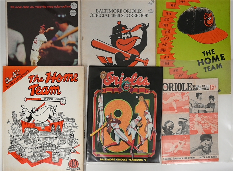 Lot of (26) Mid-1960s to Mid-1980s Baltimore Orioles Yearbooks/Programs/Scorecards & 1969 World Series Program Mets vs. Orioles