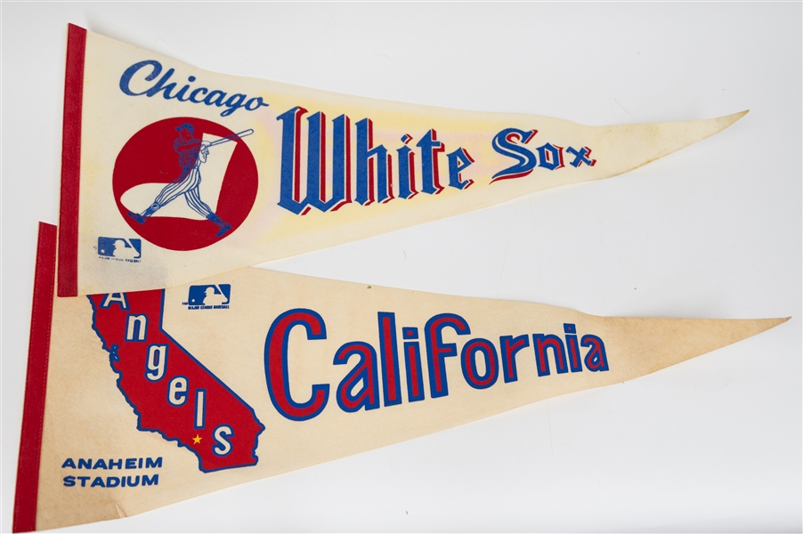 (13) 1966-1971 Baseball Pennants w. 1966 World Series, 1962 Yankees Photo Pennant, 1971 Orioles WS Champs, 1969 Orioles Photo Pennant, 1969 Orioles WS 