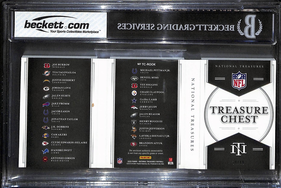 2020 National Treasures Treasure Chest Materials #2 - 2020 Rookie Class  24 Jersey Relic Booklet Card (Graded BGS 7.5)