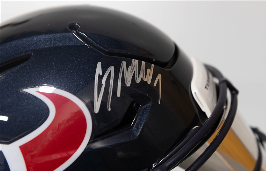 CJ Stroud Houston Texans Autographed/Signed Full Size Riddell Speedflex Authentic Helmet (Mirror Visor) - Fanatics Sticker of Authenticity!