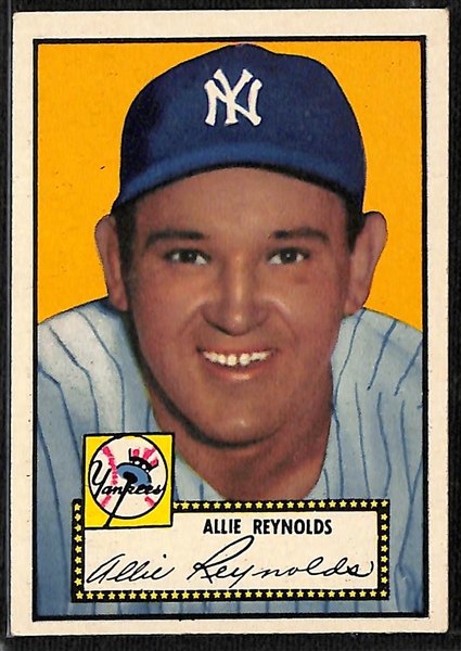 Lot of (43) High Quality 1952 Topps Black Back Cards including Allie Reynolds, Ed Lopat, Hank Sauer, Elmer Valo, Willie Jones, + 