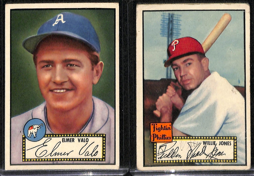 Lot of (43) High Quality 1952 Topps Black Back Cards including Allie Reynolds, Ed Lopat, Hank Sauer, Elmer Valo, Willie Jones, + 