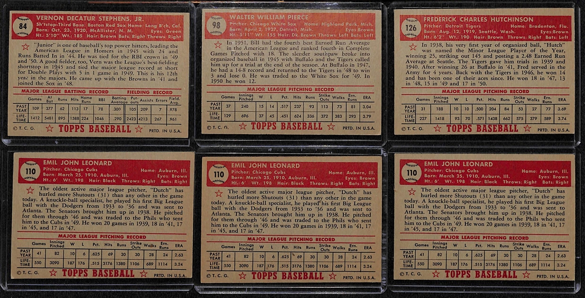 Lot of (36) High Quality 1952 Topps Red Backs including Vern Stephens, Bill Pierce, Fred Hutchinson, (3) Dutch Leonard, +