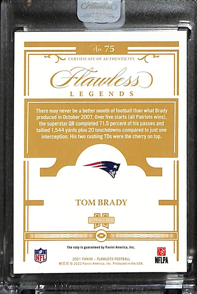 2021 Panini Flawless Tom Brady Legends Ruby (#/20)