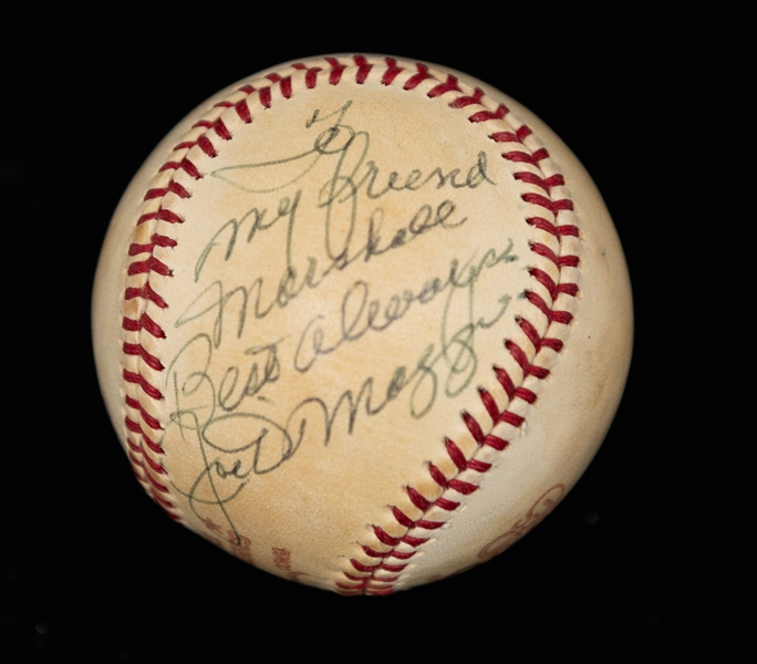 Joe DiMaggio Signed 1978 World Series Baseball (Won by the Yankees) from Marshall Samuel's Collection (Former Yankees Executive), Inscribed To My Friend Marshall, Best Always -Beckett BAS LOA