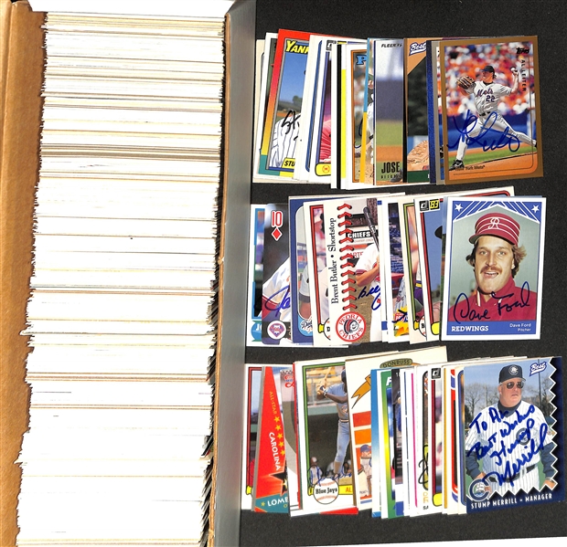 Over 700 Signed Baseball Cards - w/ Joe Morgan, Alan Trammell, Goose Gossage, Robin Roberts, Ron Guidry, Tony LaRussa, Joe Nuxhall, and More!  (Beckett BAS Reviewed)