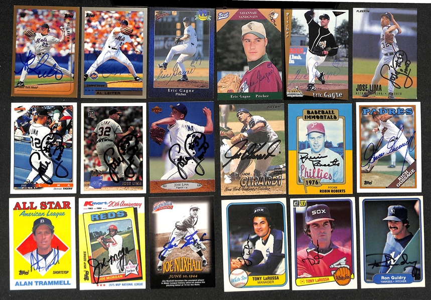 Over 700 Signed Baseball Cards - w/ Joe Morgan, Alan Trammell, Goose Gossage, Robin Roberts, Ron Guidry, Tony LaRussa, Joe Nuxhall, and More!  (Beckett BAS Reviewed)