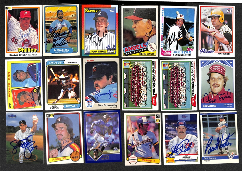 Over 700 Signed Baseball Cards - w/ Joe Morgan, Alan Trammell, Goose Gossage, Robin Roberts, Ron Guidry, Tony LaRussa, Joe Nuxhall, and More!  (Beckett BAS Reviewed)