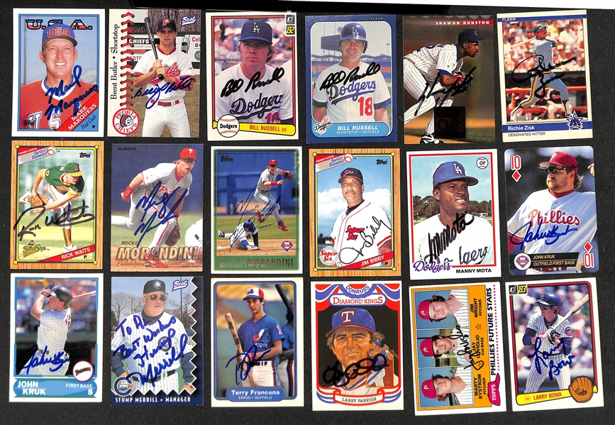 Over 700 Signed Baseball Cards - w/ Joe Morgan, Alan Trammell, Goose Gossage, Robin Roberts, Ron Guidry, Tony LaRussa, Joe Nuxhall, and More!  (Beckett BAS Reviewed)