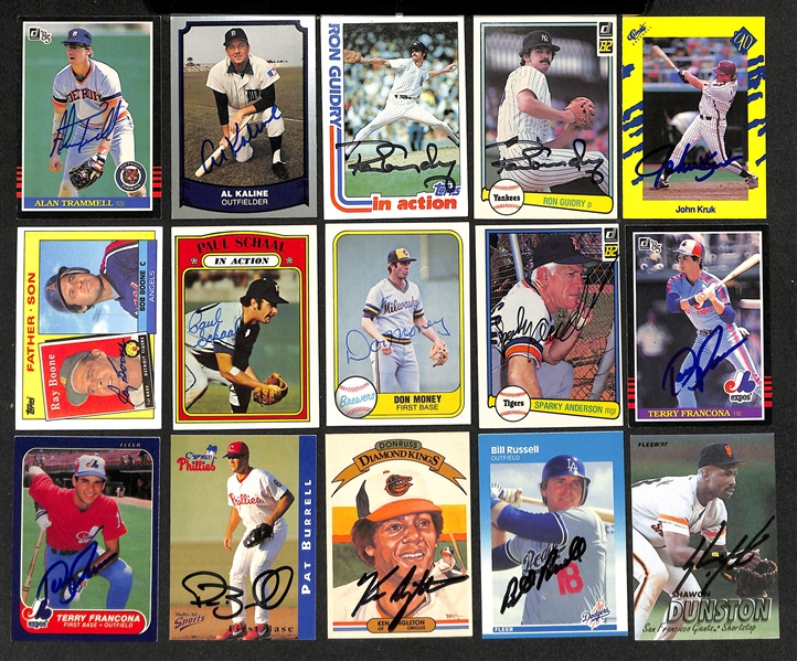 Lot of (700+) Signed Baseball Cards including Paul Molitor, Alan Trammell, Al Kaline, Ron Gurdry, and more (Beckett BAS Reviewed)