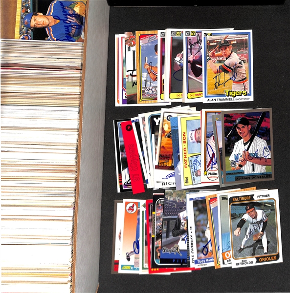 Lot of (700+) Signed Baseball Cards including Alan Trammell, Sparky Anderson, (2) Ron Cey, (2) Lance Parrish, and more (Beckett BAS Reviewed)