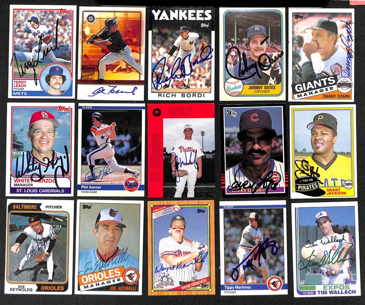 Lot of (700+) Signed Baseball Cards including Alan Trammell, Sparky Anderson, (2) Ron Cey, (2) Lance Parrish, and more (Beckett BAS Reviewed)