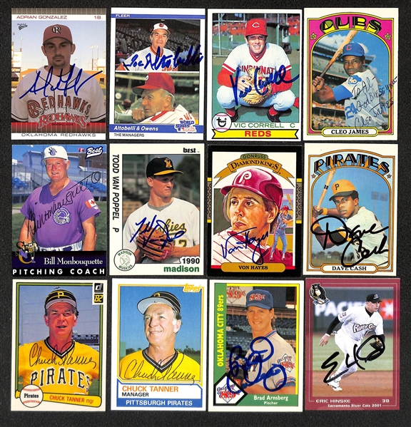 Lot of (700+) Signed Baseball Cards including Jim Leyland, Luis Tiant, Chris Speier, Vance Law, Lloyd McClendon, and more (Beckett BAS Reviewed)