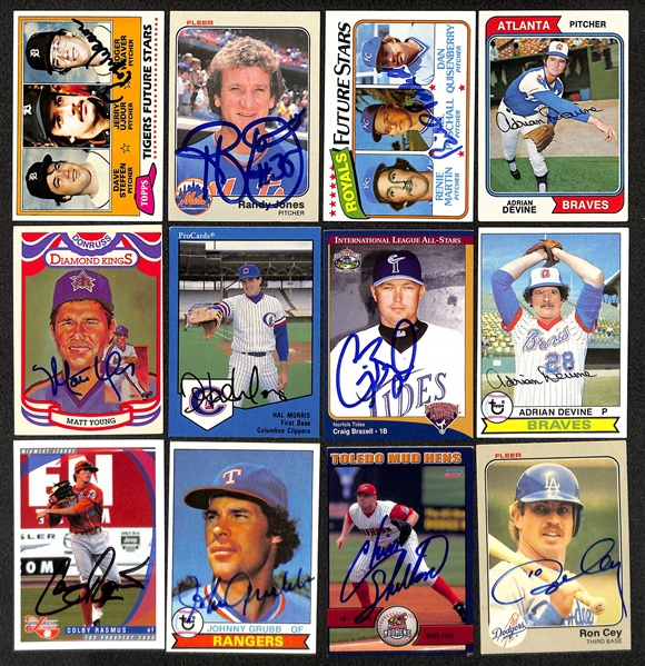 Lot of (700+) Signed Baseball Cards including Jim Leyland, Luis Tiant, Chris Speier, Vance Law, Lloyd McClendon, and more (Beckett BAS Reviewed)