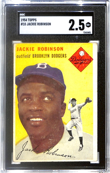 1954 Topps Jackie Robinson #10 Graded SGC 2.5