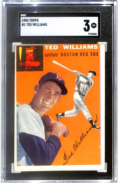 1954 Topps Ted Williams #1 Graded SGC 3