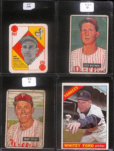 Lot of (25) Vintage Baseball Cards including 1952 Topps of Clyde Kluttz, Paul Minner, Al Sima, Eddie Yost