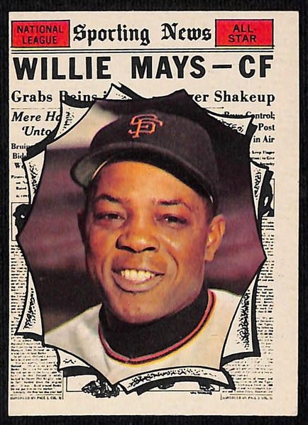 Lot of (5) Willie Mays Topps Cards- 1961 Topps, 1964 Topps, 1969 Topps, 1973 Topps, and 1967 Topps with Willie McCovey