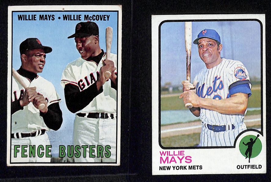 Lot of (5) Willie Mays Topps Cards- 1961 Topps, 1964 Topps, 1969 Topps, 1973 Topps, and 1967 Topps with Willie McCovey