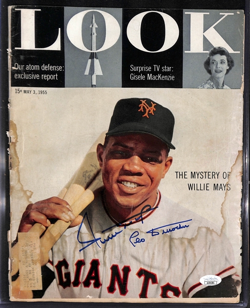 Willie Mays Signed 1955 Look Magazine (JSA COA)