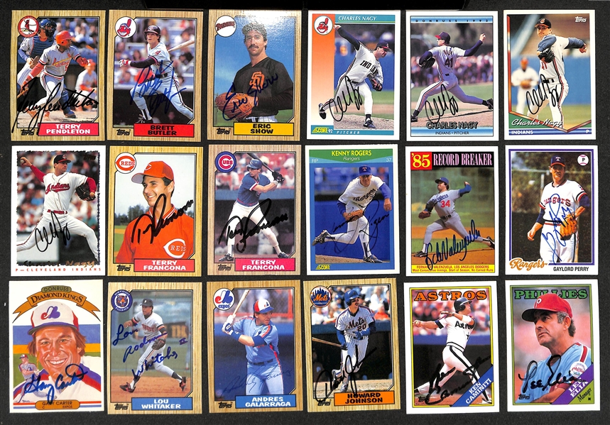 Lot of (700+) Signed Baseball Cards including Gaylord Perry, Fernando Valenzuela, Gary Carter, Lou Whitaker, Andres Galarraga, and more (Beckett BAS Reviewed)