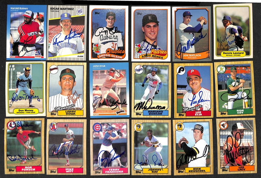 Lot of (700+) Signed Baseball Cards including Gaylord Perry, Fernando Valenzuela, Gary Carter, Lou Whitaker, Andres Galarraga, and more (Beckett BAS Reviewed)