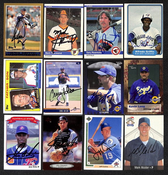 Lot of (700+) Signed Baseball Cards including Joe Morgan, Bobby Thomson, Jerry Reuss, and more (Beckett BAS Reviewed)