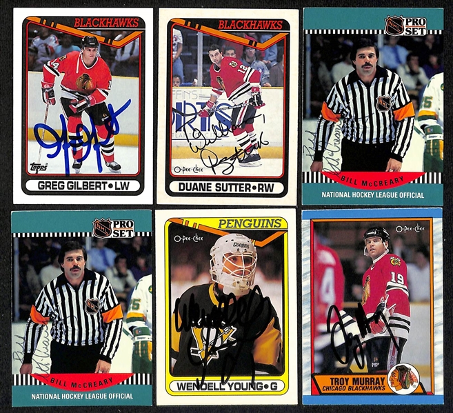 Lot of (450+) Signed Hockey Cards including Chris Shelios, Ed Belfour, Bryan Trottier, Theoren Fleury, and more (Beckett BAS Reviewed)