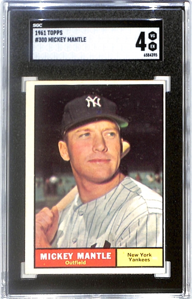 1961 Topps Mickey Mantle #300 Graded SGC 4