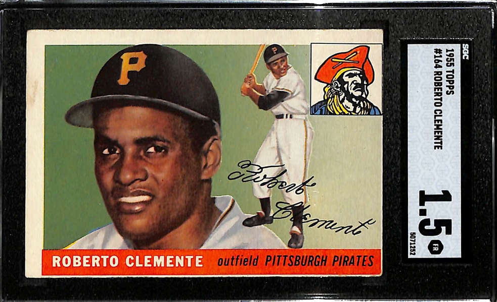 1955 Topps Roberto Clemente Rookie Card #164 Graded SGC 1.5