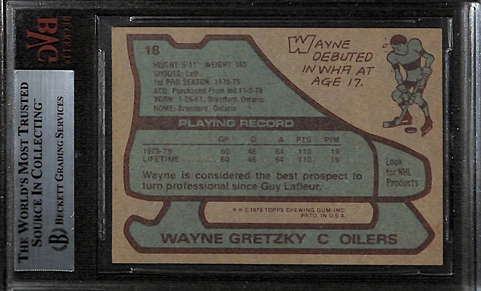 1979-80 Topps Hockey Wayne Gretzky Rookie Card Graded BGS 6.5