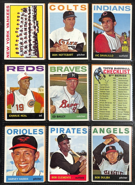 Near Complete 1964 Topps Baseball Set of 586 Cards (Missing 1 Card)