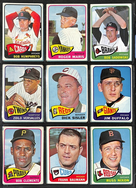 Near Complete 1965 Topps Baseball Set (593 of 598 Cards) - Missing 5 Cards