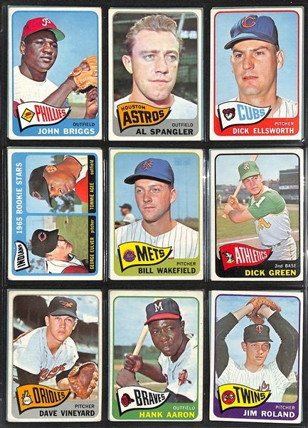 Near Complete 1965 Topps Baseball Set (593 of 598 Cards) - Missing 5 Cards