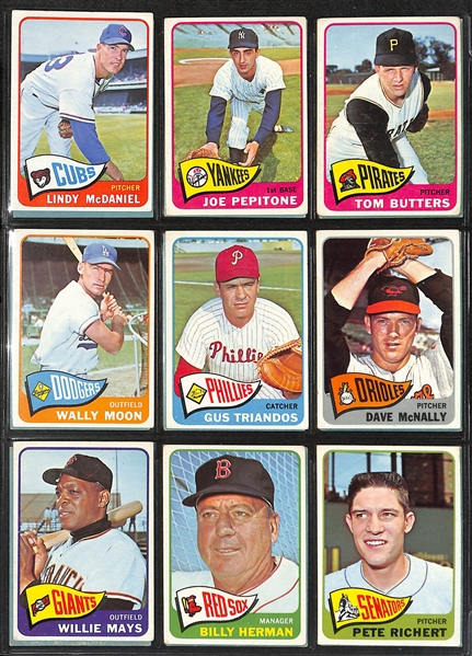 Near Complete 1965 Topps Baseball Set (593 of 598 Cards) - Missing 5 Cards