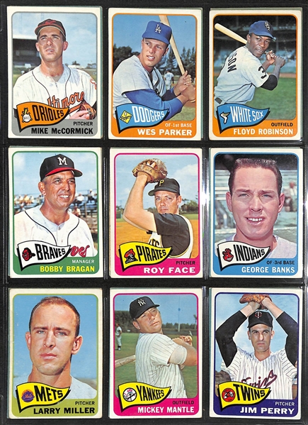 Near Complete 1965 Topps Baseball Set (593 of 598 Cards) - Missing 5 Cards