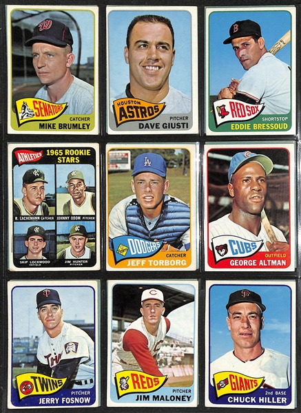 Near Complete 1965 Topps Baseball Set (593 of 598 Cards) - Missing 5 Cards