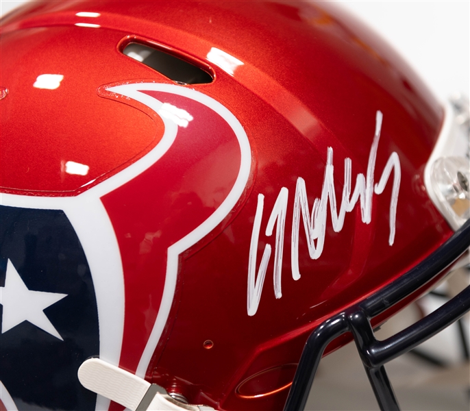 CJ Stroud Houston Texans Autographed/Signed Full Size Riddell Speedflex Authentic Helmet w. Fanatics Sticker of Authenticity!