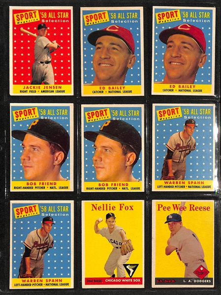 Lot of (250+) 1958-1959 Topps Baseball Cards with 1958 & (2) 1959 Enos Slaughter Cards