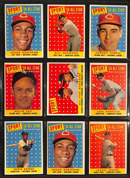 Lot of (250+) 1958-1959 Topps Baseball Cards with 1958 & (2) 1959 Enos Slaughter Cards