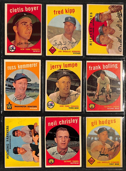 Lot of (250+) 1958-1959 Topps Baseball Cards with 1958 & (2) 1959 Enos Slaughter Cards