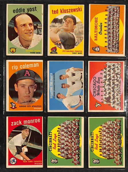 Lot of (250+) 1958-1959 Topps Baseball Cards with 1958 & (2) 1959 Enos Slaughter Cards