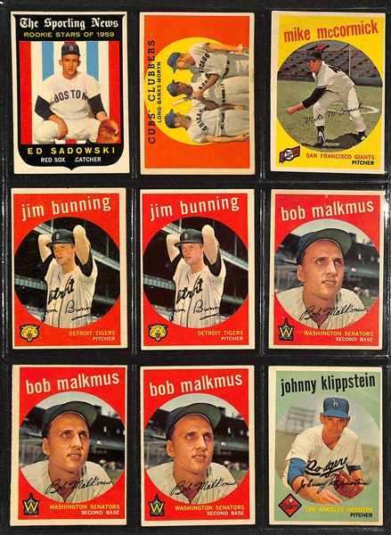 Lot of (250+) 1958-1959 Topps Baseball Cards with 1958 & (2) 1959 Enos Slaughter Cards