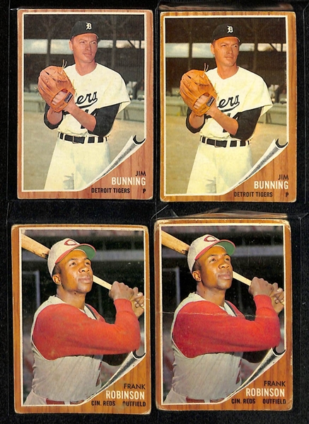  Lot of Approx (350) 1962 Topps Baseball Cards Numbered 301-595 w. (3) Duke Snider & Bob Gibson