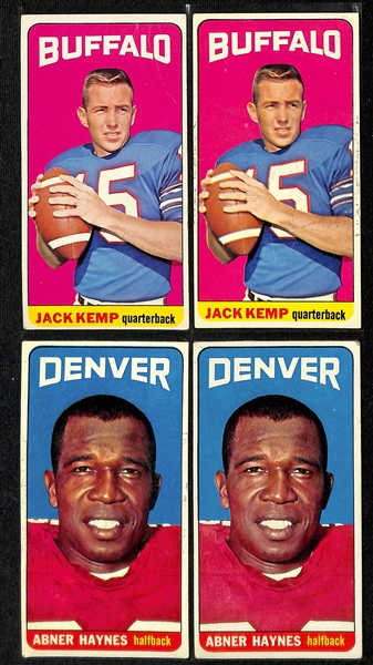  Lot of (100) Assorted 1965 Topps Football Cards w. (2) Jack Kemp & Daryle Lamonica