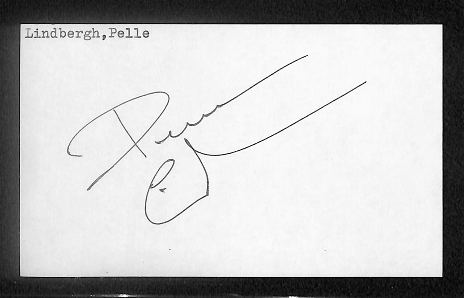 Pelle Lindbergh Signed Index Card  w. Beckett BAS COA